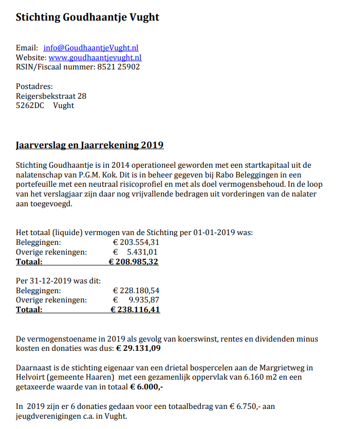Jaarrekening 2019 – pagina 1